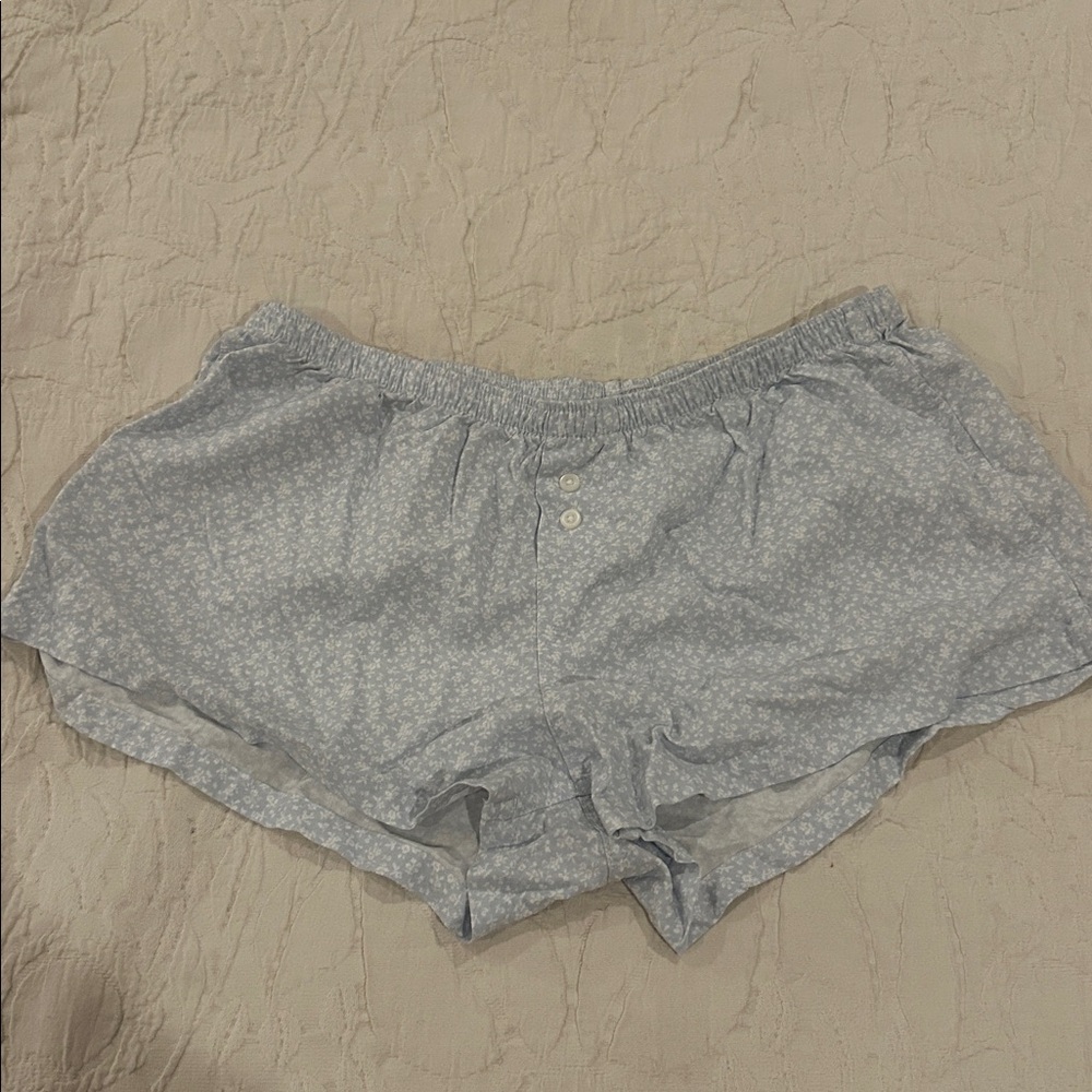 John Galt Brandy Melville Light Blue Floral Pajama Shorts new with tags one size